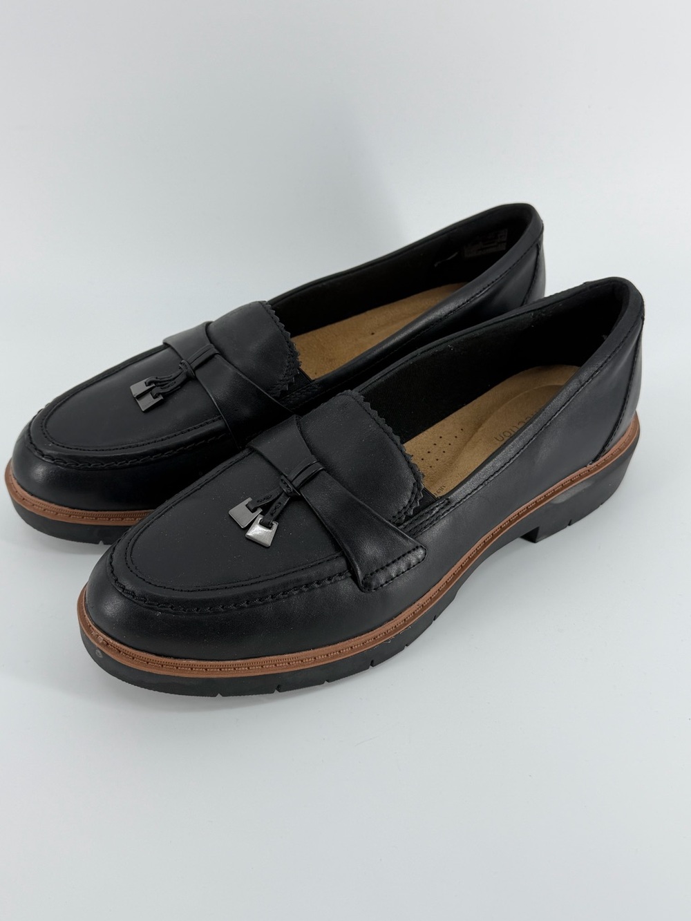 Clarks Westlynn Bella Loafers, Black Leather, Women's 11